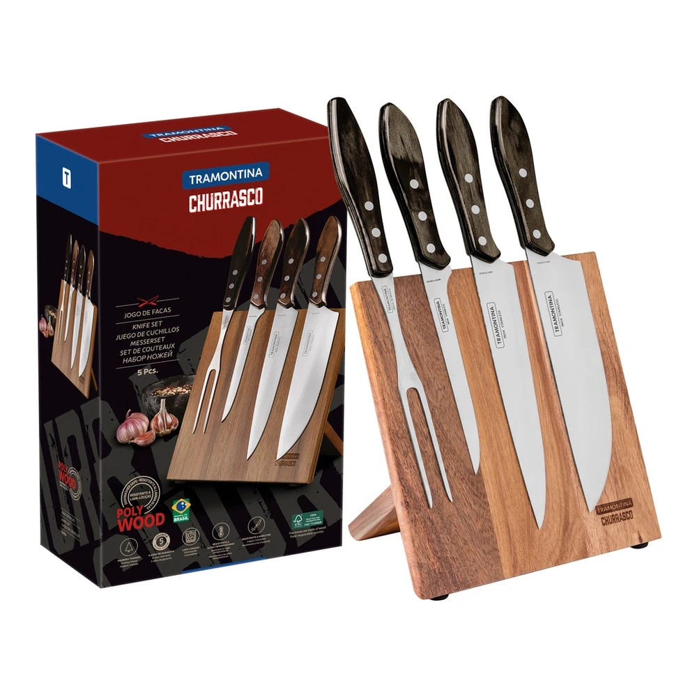 JUEGO  ASADO 5PZAS POLYOOD TRAMONTINA T21198F 2
