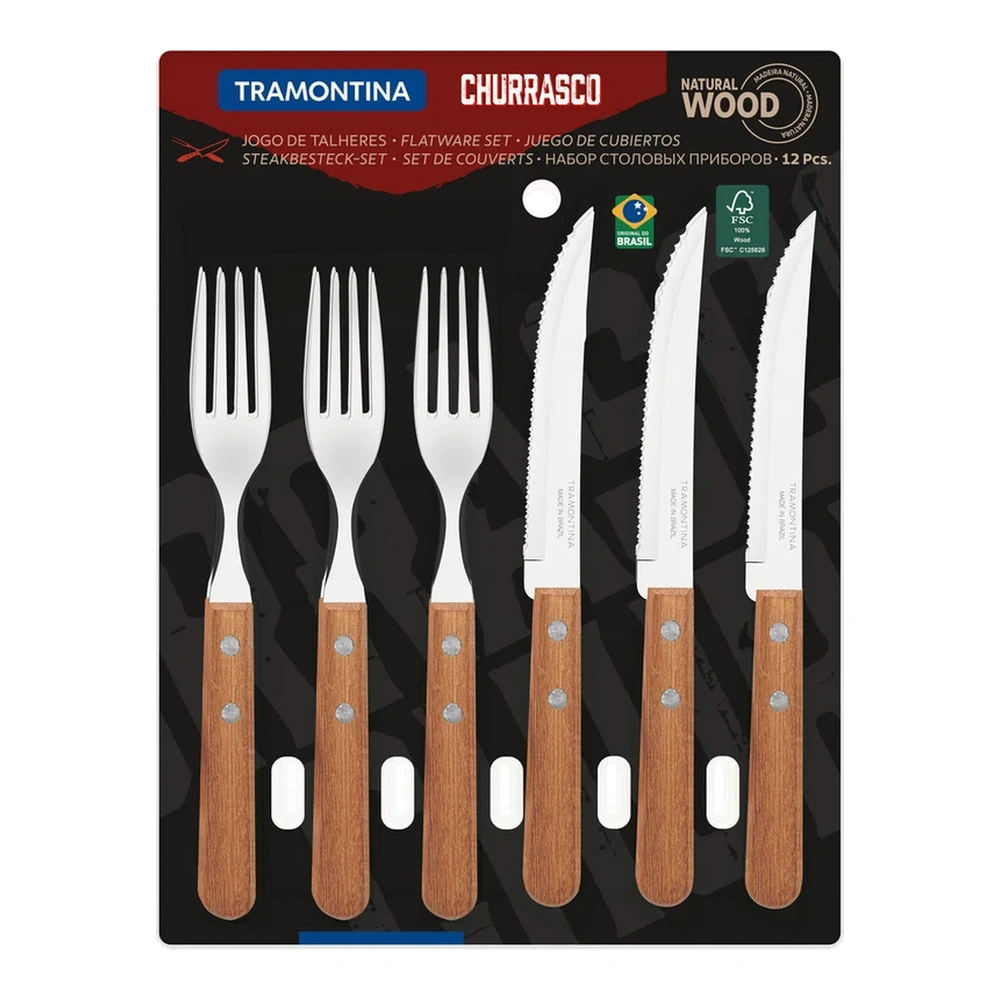 JUEGO  CUBIERTOS 12 PZAS CHURRASCO TRAMONTINA T223996 4
