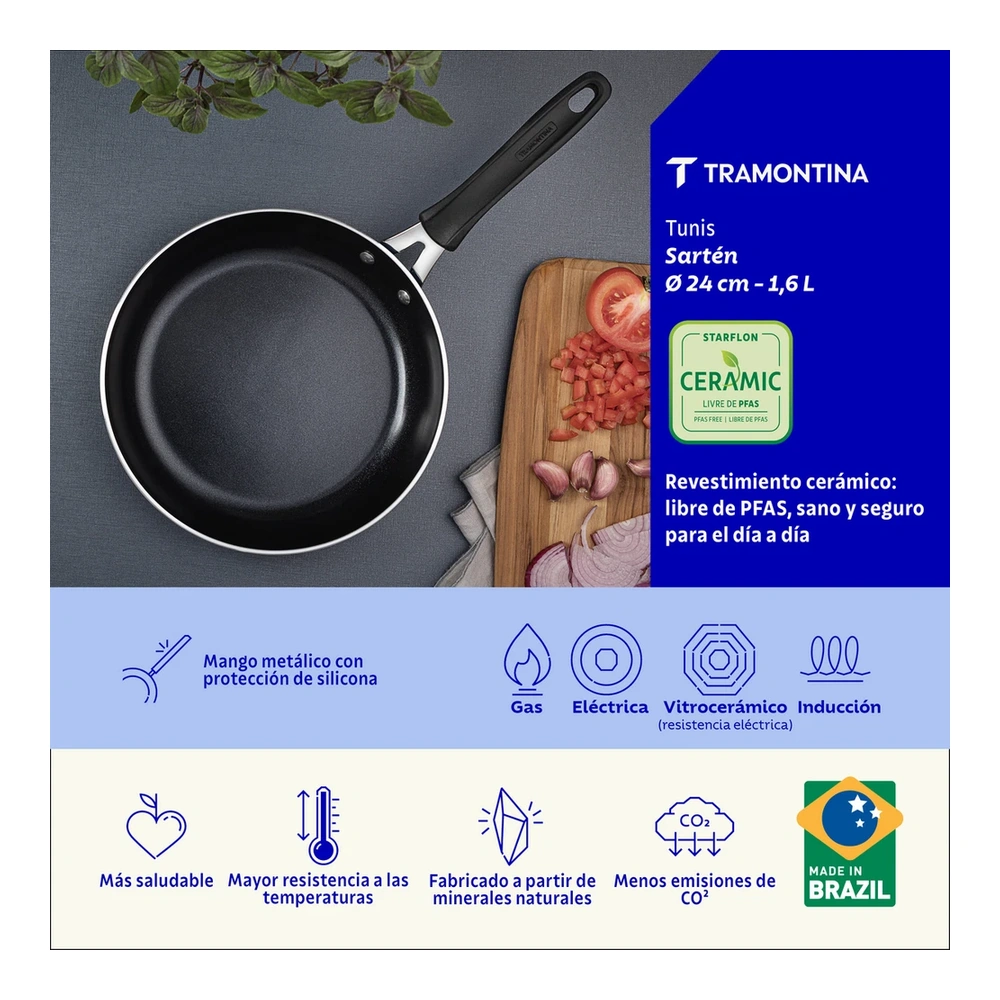 SARTEN 24CM AZULUL TUNIS TRAMONTINA T287202 3