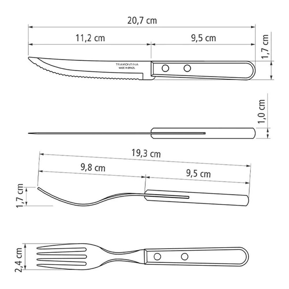 JUEGO   PARA ASADO 15 PZAS DYNAMARILLOIC TRAMONTINA T223992 5