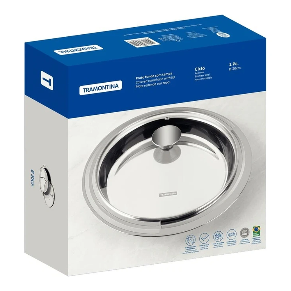 PLATO REDONDO CON TAPA VIDRIO CICLO TRAMONTINA T615281 5