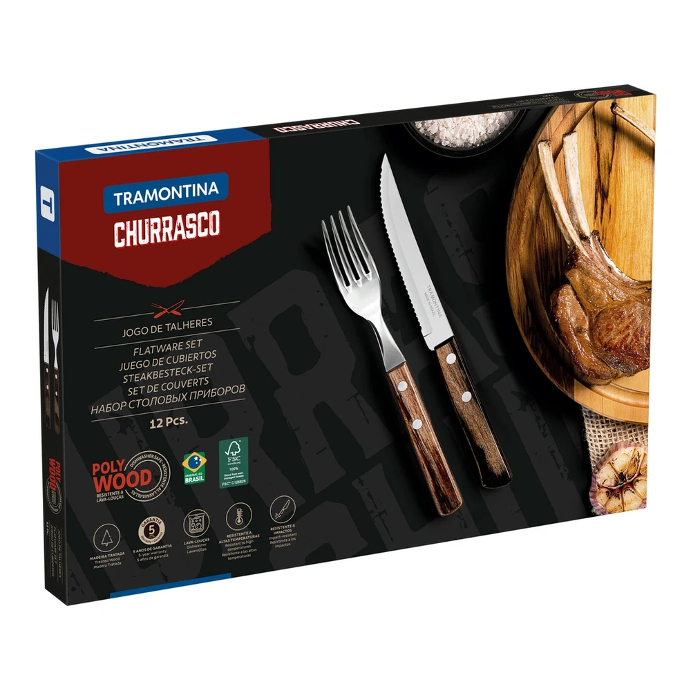 JUEGO   PARA ASADO 12 PZAS POLYOOD TRAMONTINA T21199X 5
