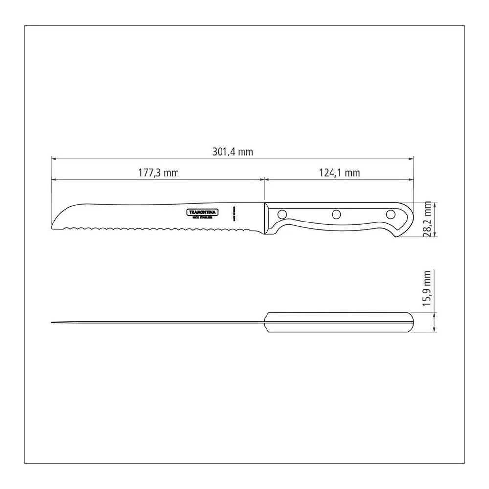 CUCHILLO PARA PAN 7 ULTRACORTE TRAMONTINA T23859 5