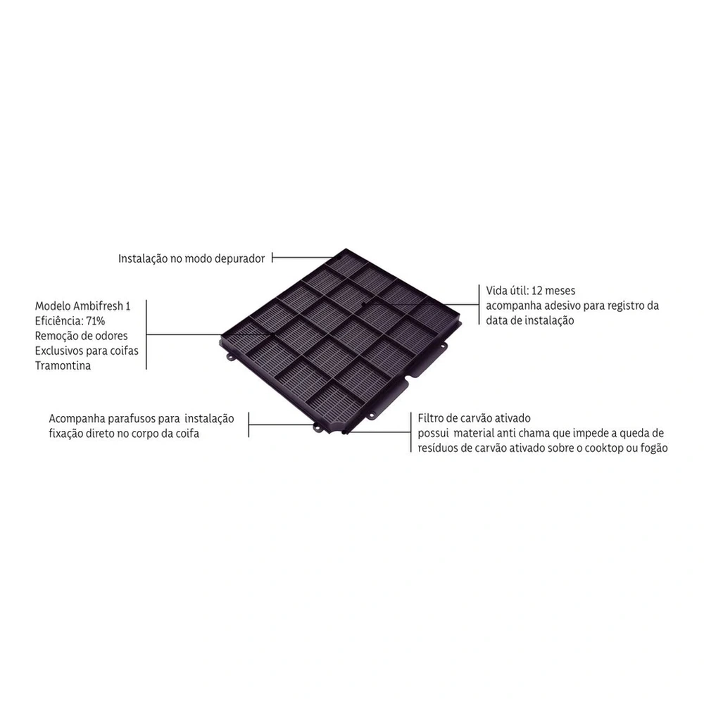 FILTRO CARBON AMARILLOBIFRESH 01 SQUARE TRAMONTINA T94550 4