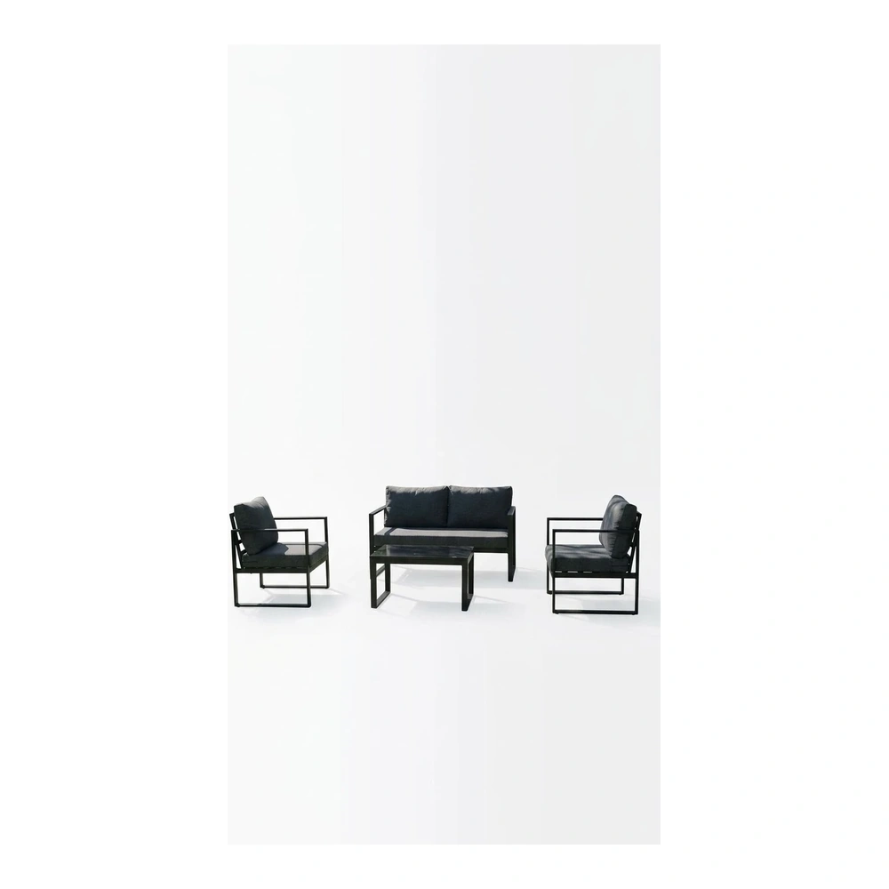 Juego de living Industrial Linea Aura gris oscuro