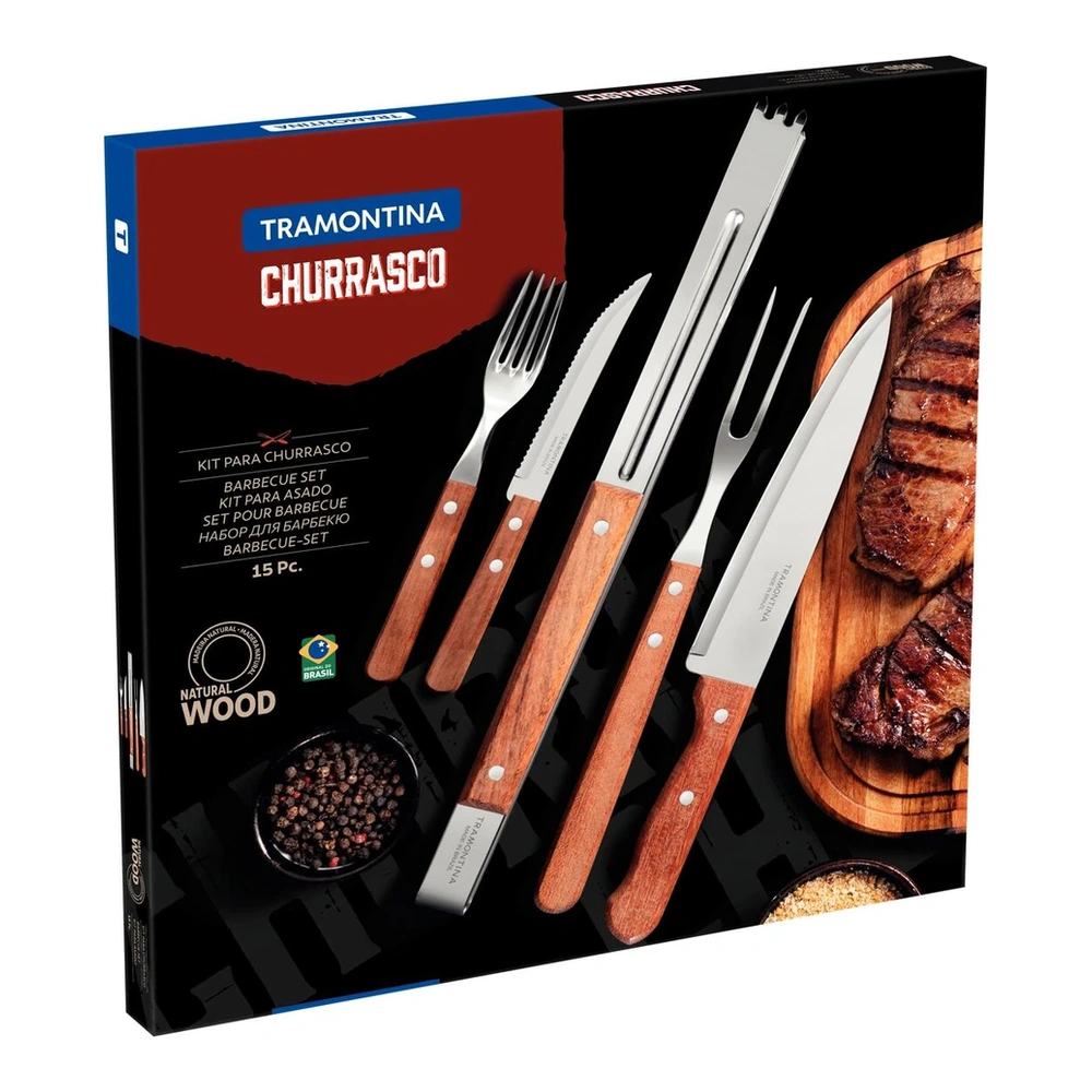 JUEGO   PARA ASADO 15 PZAS DYNAMARILLOIC TRAMONTINA T223992 3