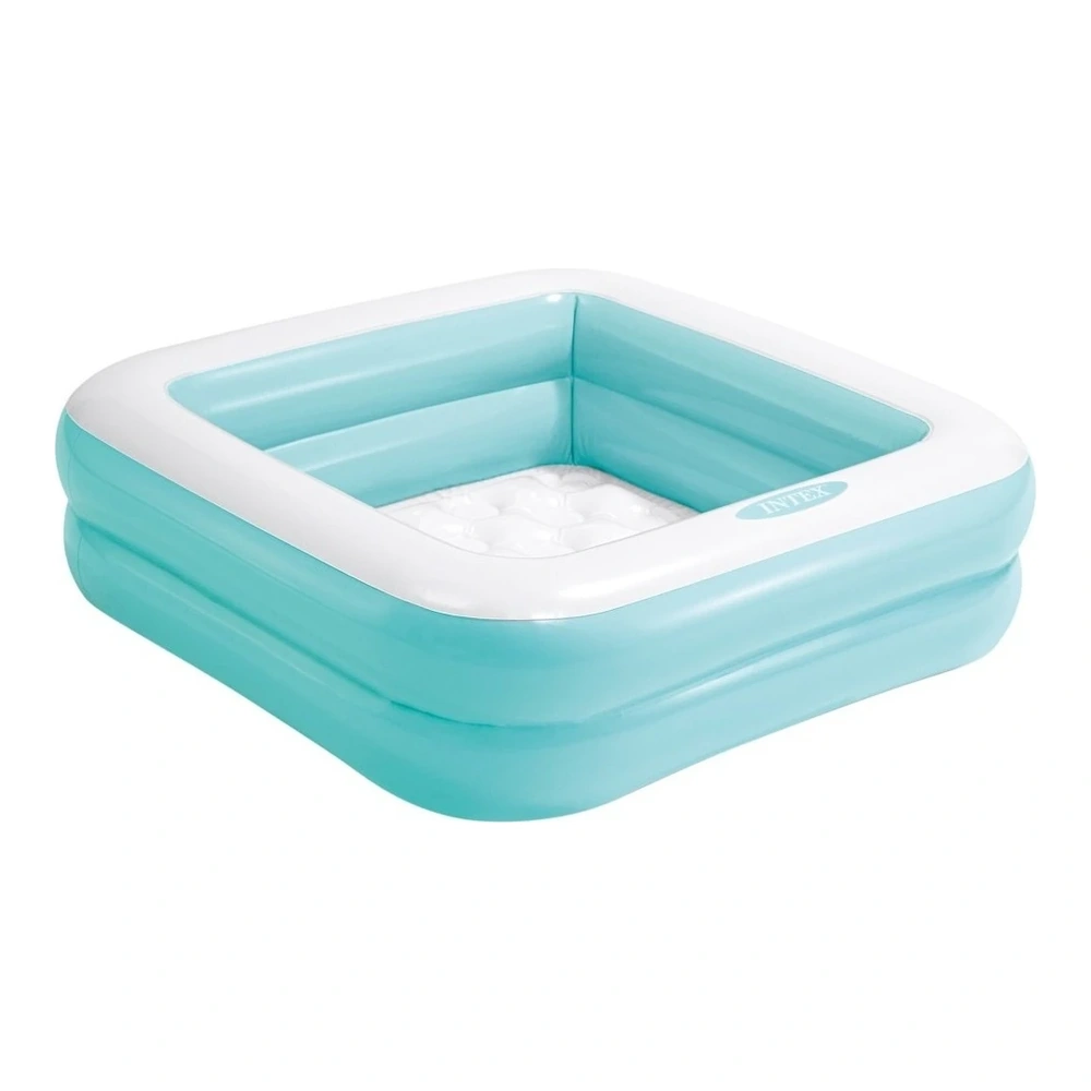 PISCINA INFLABLE CUADRADA 86X86X25 INTEX 2 ANILLOS - 57L (ROSA Y CELESTE) I57100