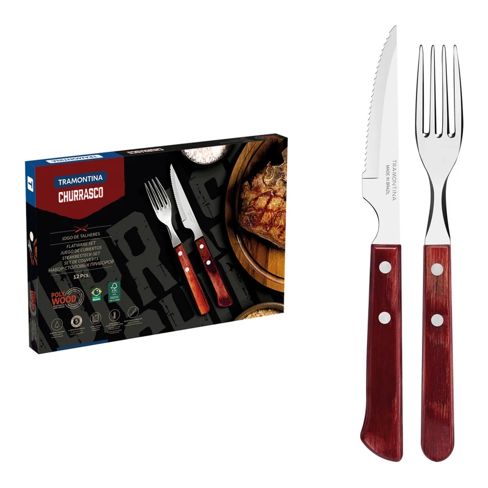 JUEGO   PARA ASADO 12 PZAS POLYOOD TRAMONTINA T211993 2