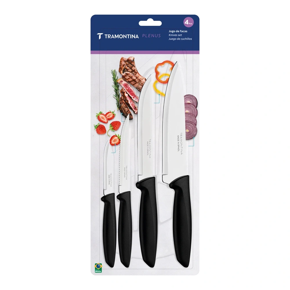 JUEGO  DE CUCHILLOS 4 PZAS PLENUS TRAMONTINA T23498U 5