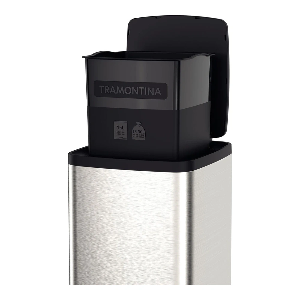 BASURERO INOX CON PEDAL OCTOS 15L TRAMONTINA T945442 3