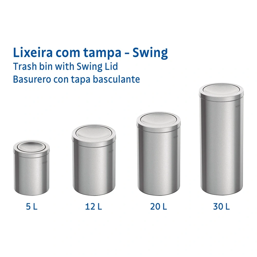 BASURERO INOX CON TAPA BASC SINEGRO 12L TRAMONTINA T945422 3