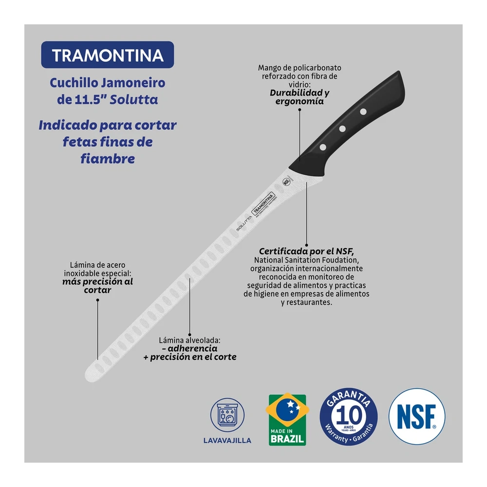 CUCHILLO JAMARILLOONERO DE 11,5 SOLUTTA TRAMONTINA T242571 3