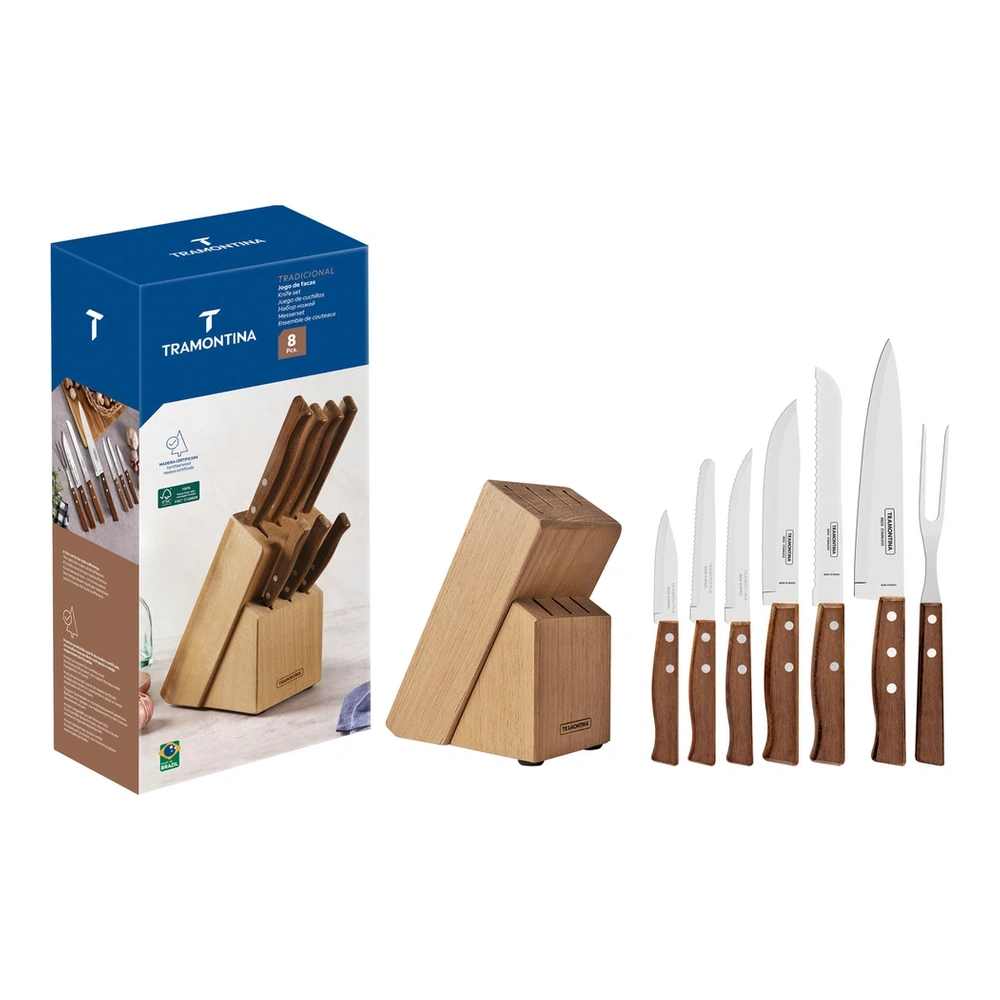 JUEGO CUCHILLOS 8 PZAS TRADICIONAL TRAMONTINA T222998