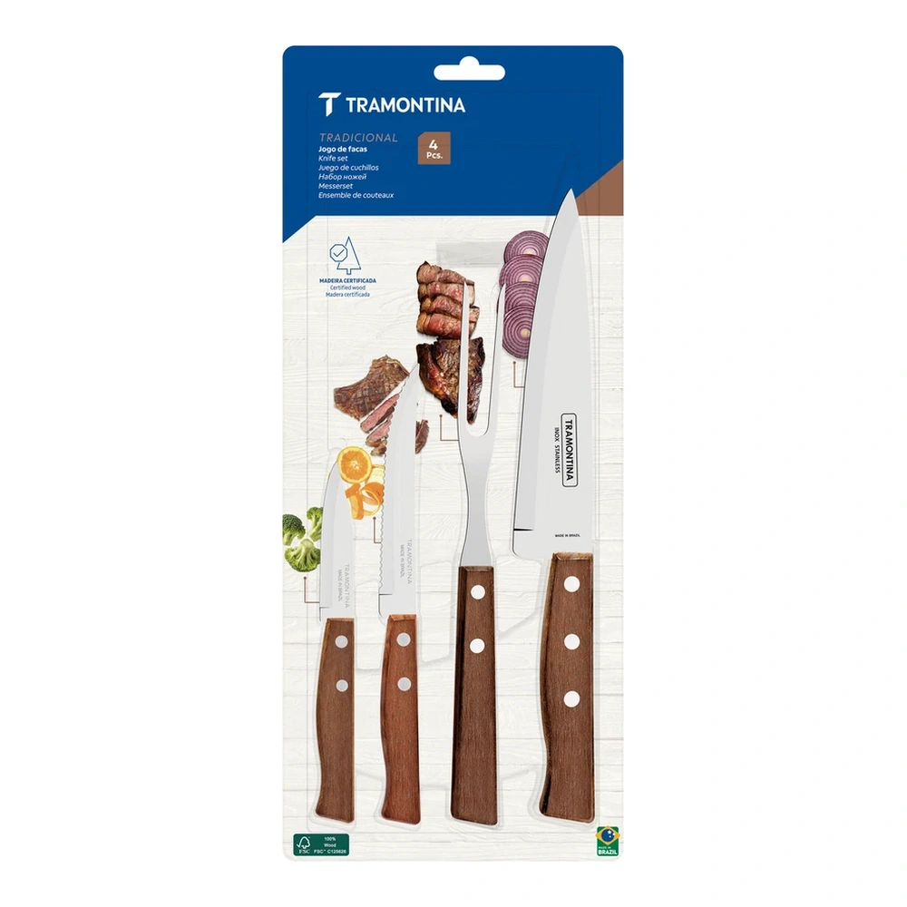 JUEGO   CUCHILLOS 4 PZAS TRADICIONAL TRAMONTINA T222996 3