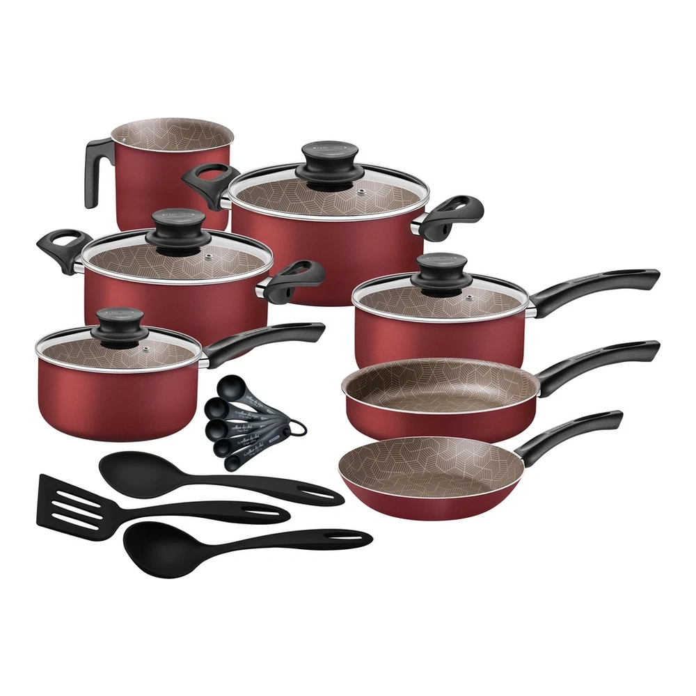 JUEGO DE COCINA 19 PZAS PARIS ROJO TRAMONTINA T278983 2