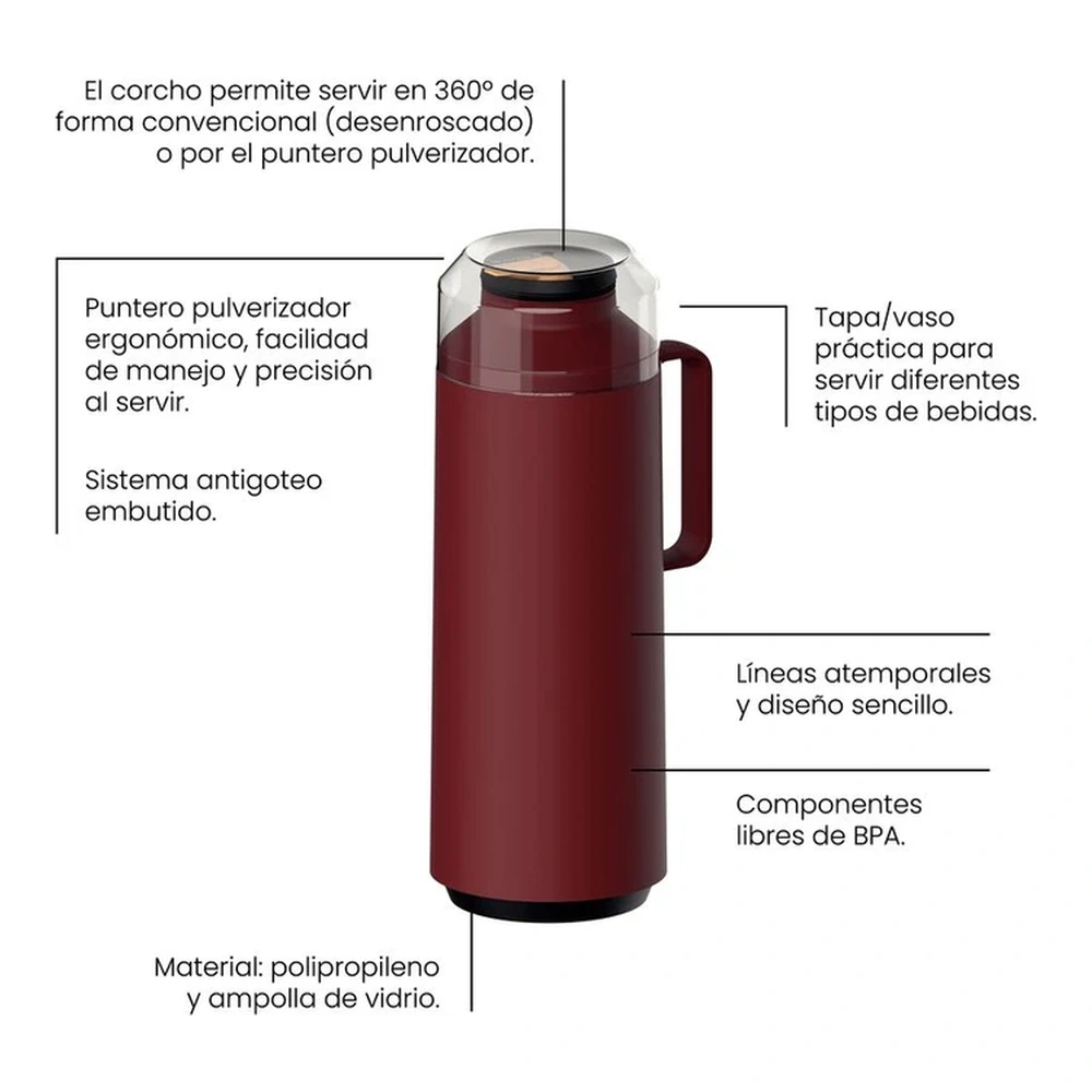 TERMO 1L ROJA EXATA TRAMONTINA T616372 3
