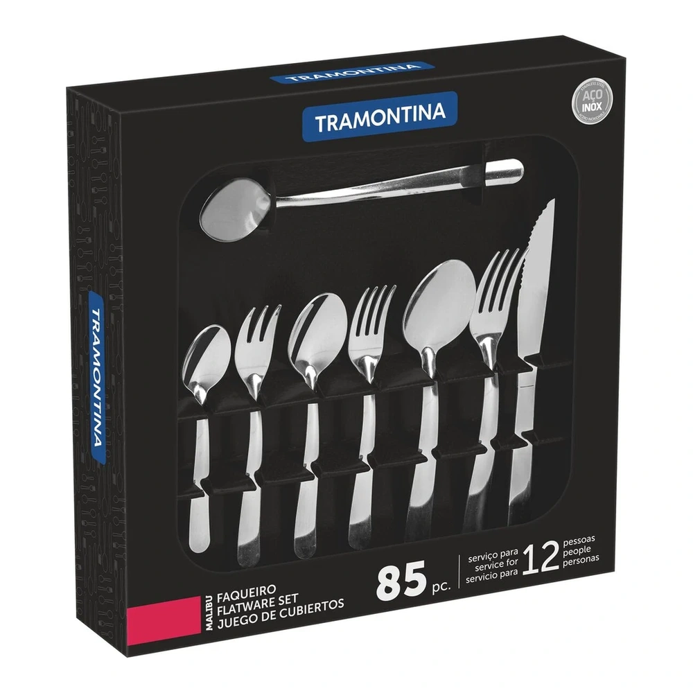 JUEGO  DE CUBIERTOS 85 PZAS MALIBU TRAMONTINA T237982 4
