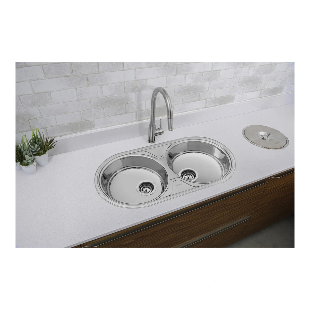 CUBETA DUPLA REDONDA INOX 84X44X15,2  ES TRAMONTINA T940352 3