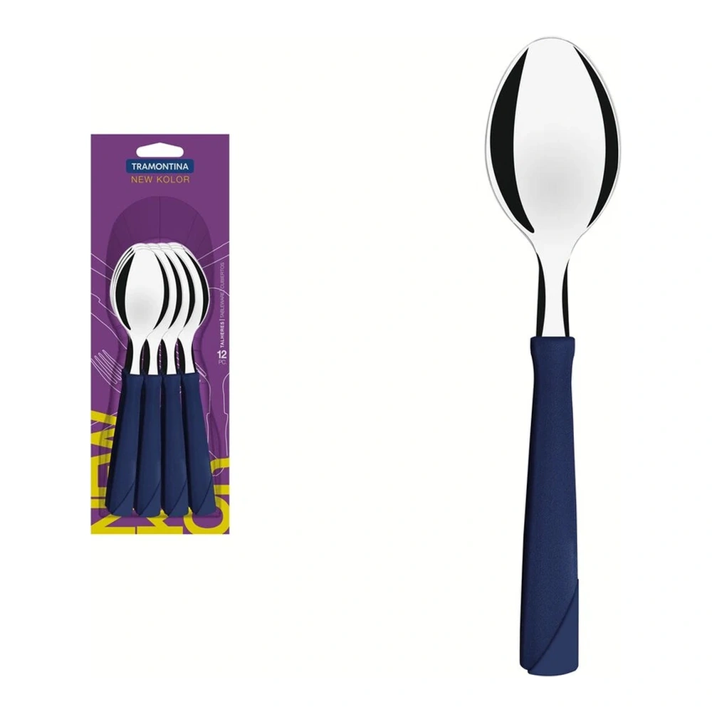 JUEGO CUCHARAS MESA 12PZAS NE KOLOR TRAMONTINA T231632