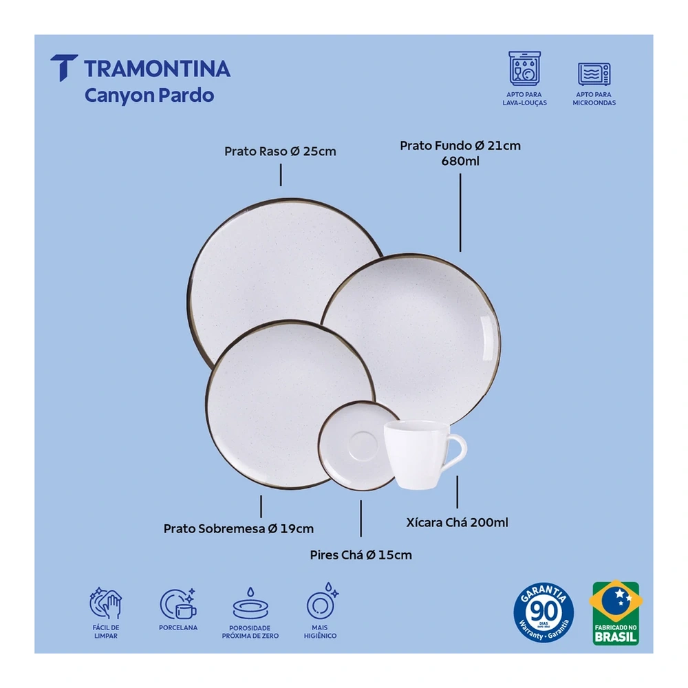 CANYON PARDO VAJILLA DE 20 PZAS  TRAMONTINA T96589G 3