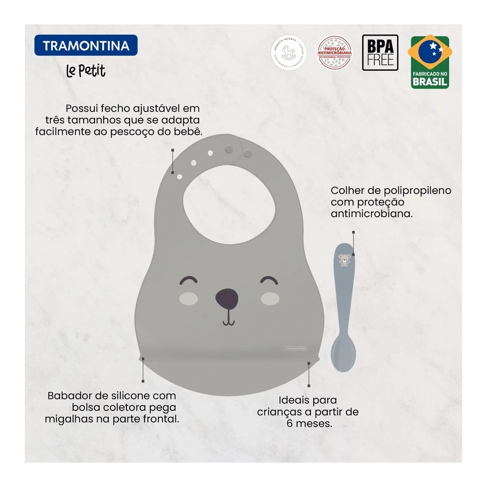 KIT BABERO + CUCHARA INFANTIL 2PZAS LE PETIT TRAMONTINA T237974 5