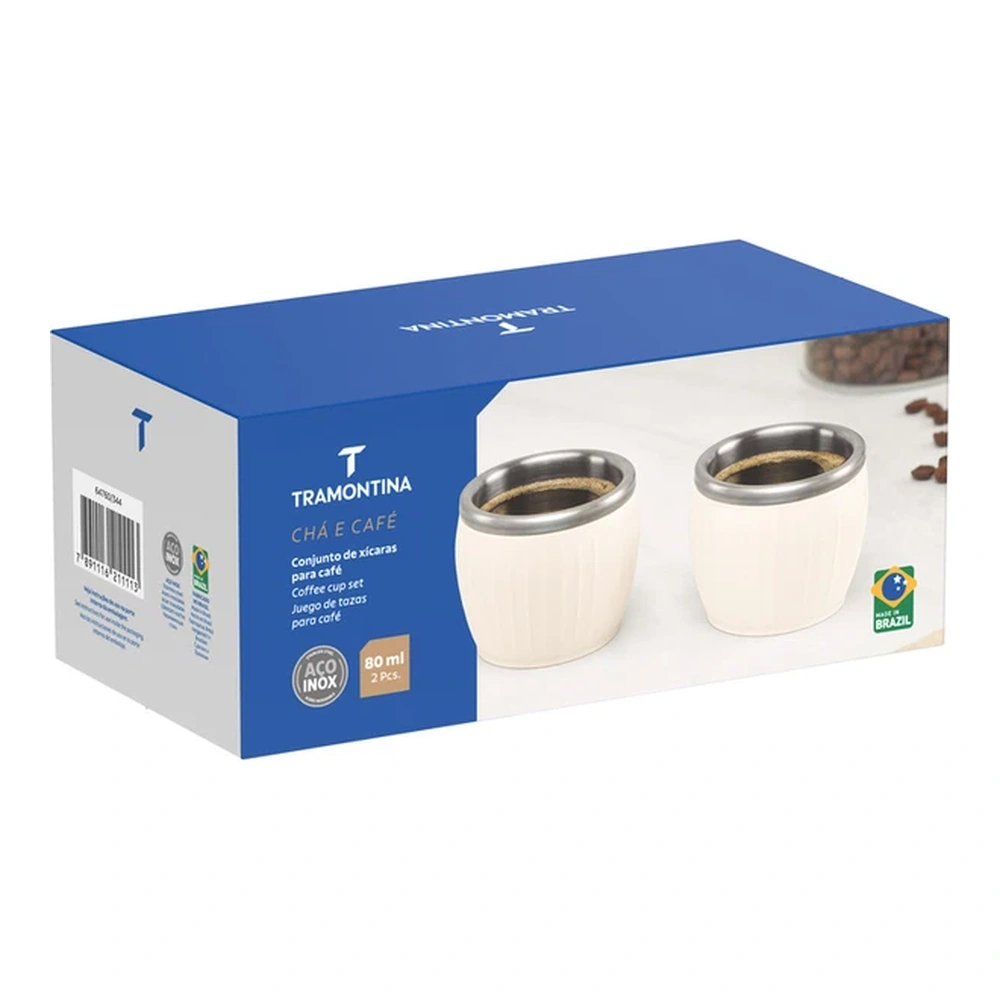 JUEGO  DE TAZULAS PARA CAFÉ 2 PZAS  - 0,08LT TRAMONTINA T647608 4