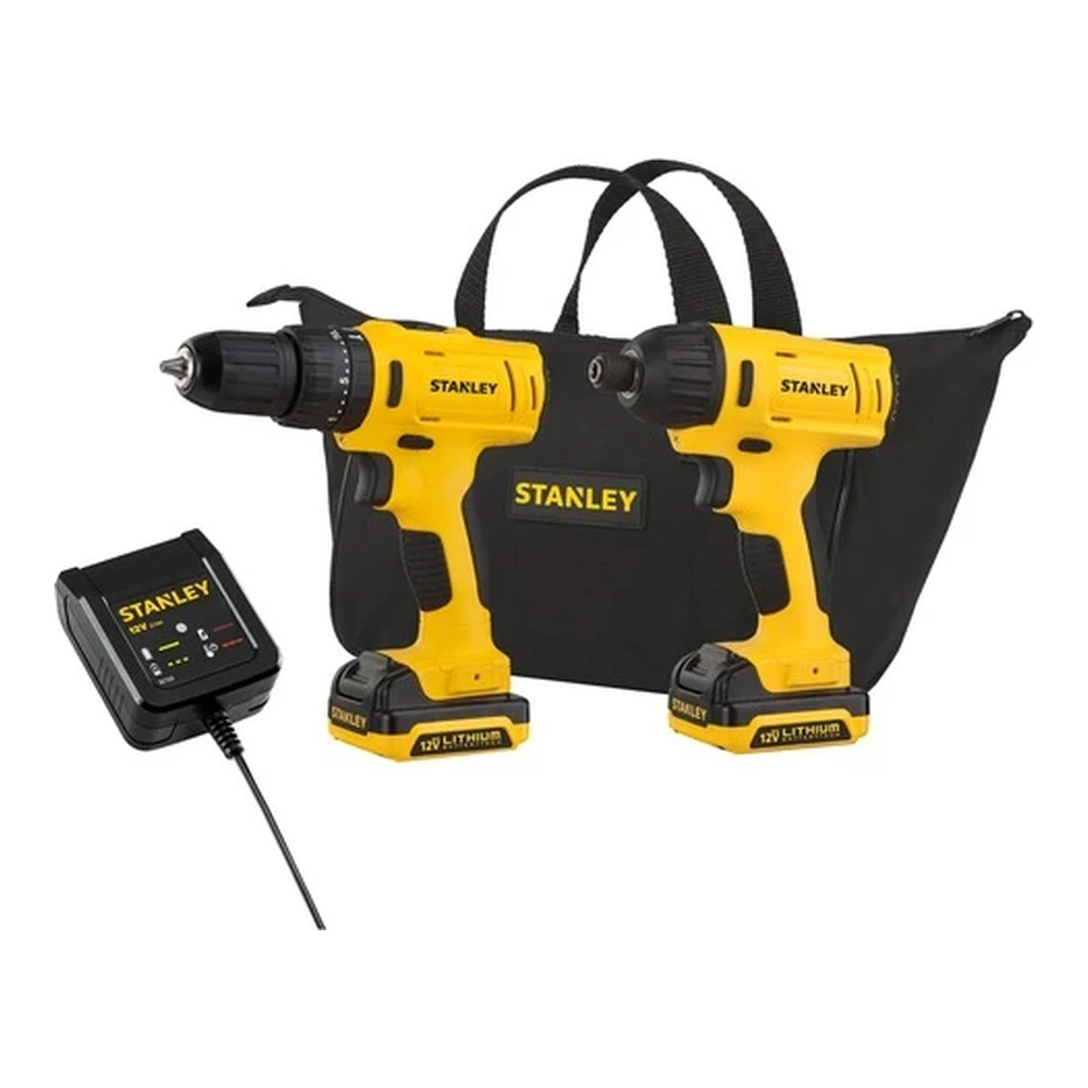 BOLSO TALADRO/ATORNILLADOR + ATORNILLADOR DE IMPACTO 12v Stanley SCHI121S2
Incluye: 1 Bolso Nylon + 2 Baterías + 1 Cargador B06623