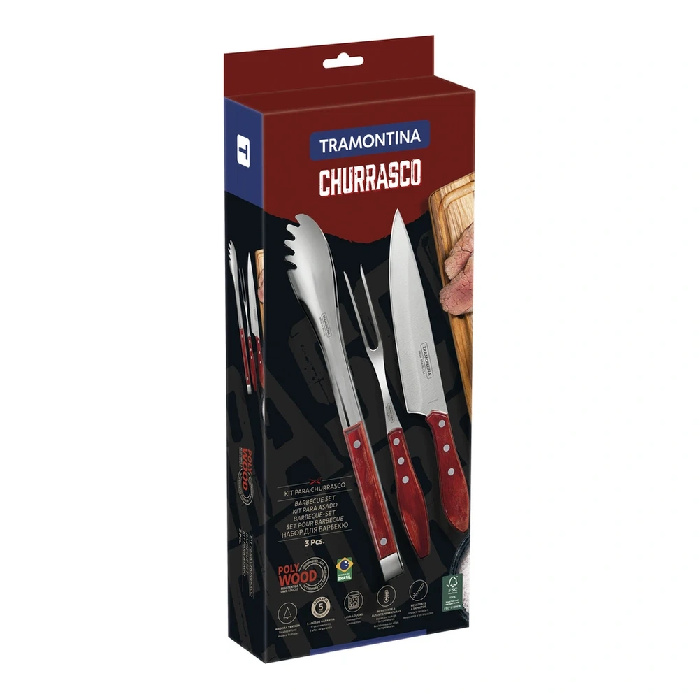JUEGO   PARA ASADO 3 PZAS POLYOOD TRAMONTINA T211983 4