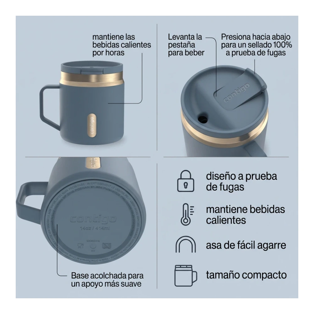 CONTIGO SNAPSEAL MUG TÉRMICO 414 ML DENIM CHAMPAGNE 4