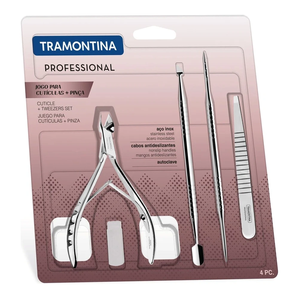 JUEGO  PARA CUTICULAS Y PINZA 4 PZAS TRAMONTINA T25999B 3