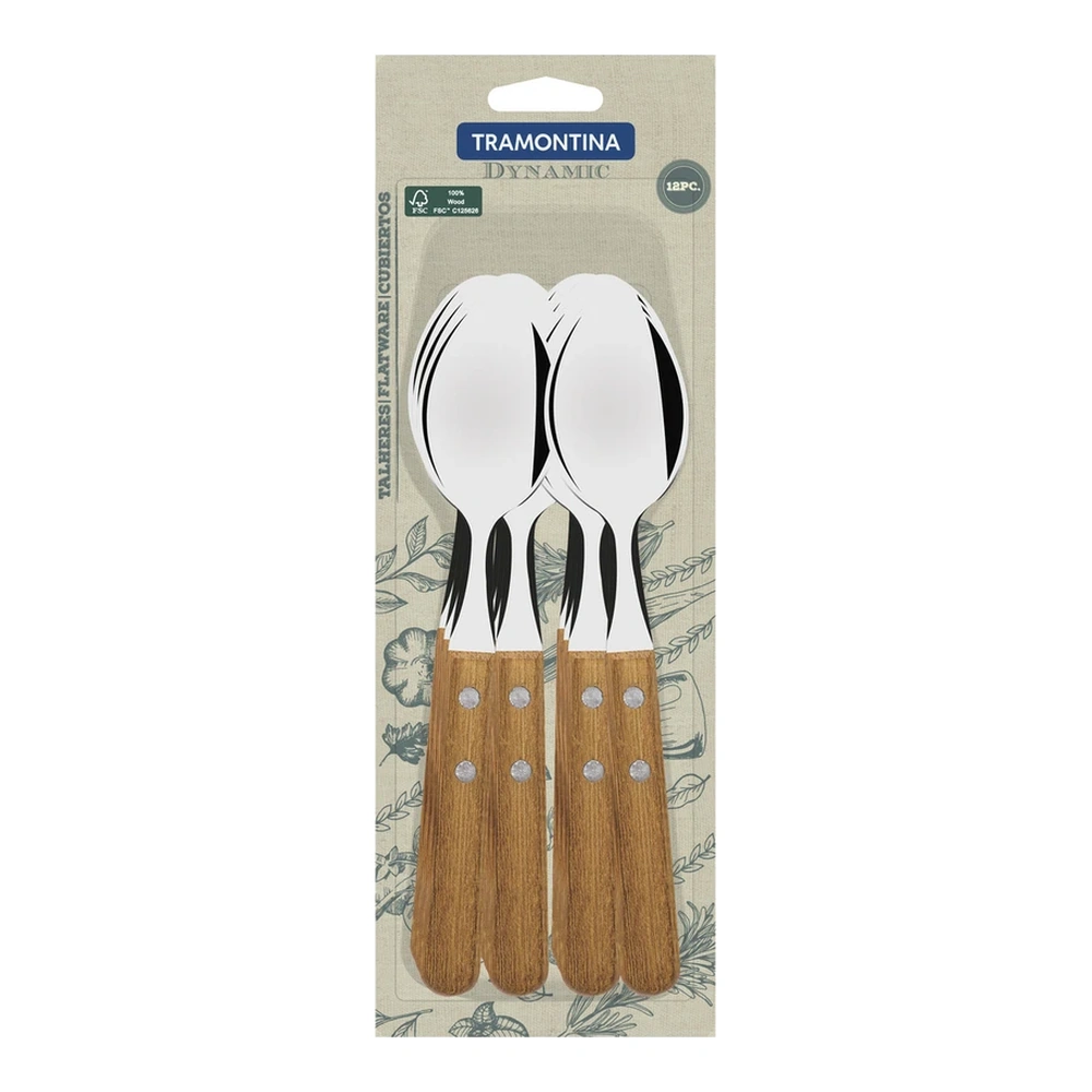 JUEGO  CUCHARAS MESA 12 PZAS DYNAMARILLOIC TRAMONTINA T22303 4
