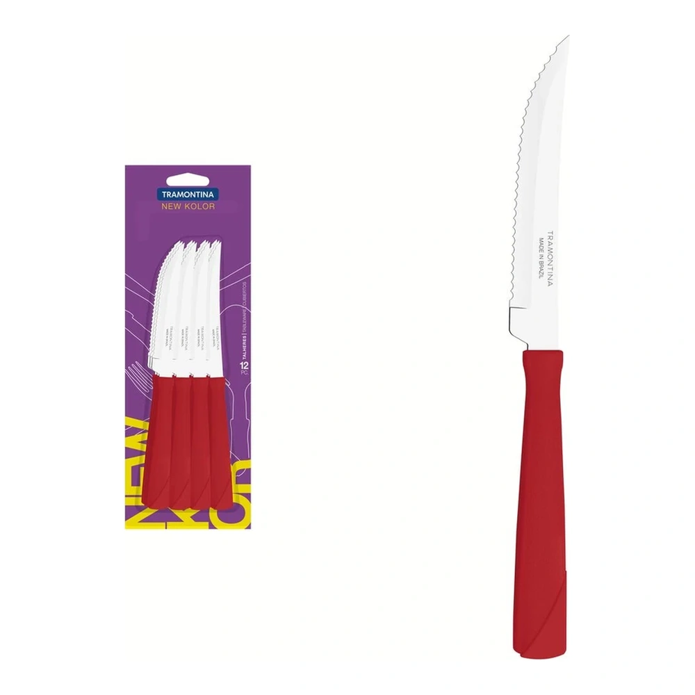 JUEGO  CUCHILLOS ASADO 12PZAS NE KOLOR TRAMONTINA T231607 2
