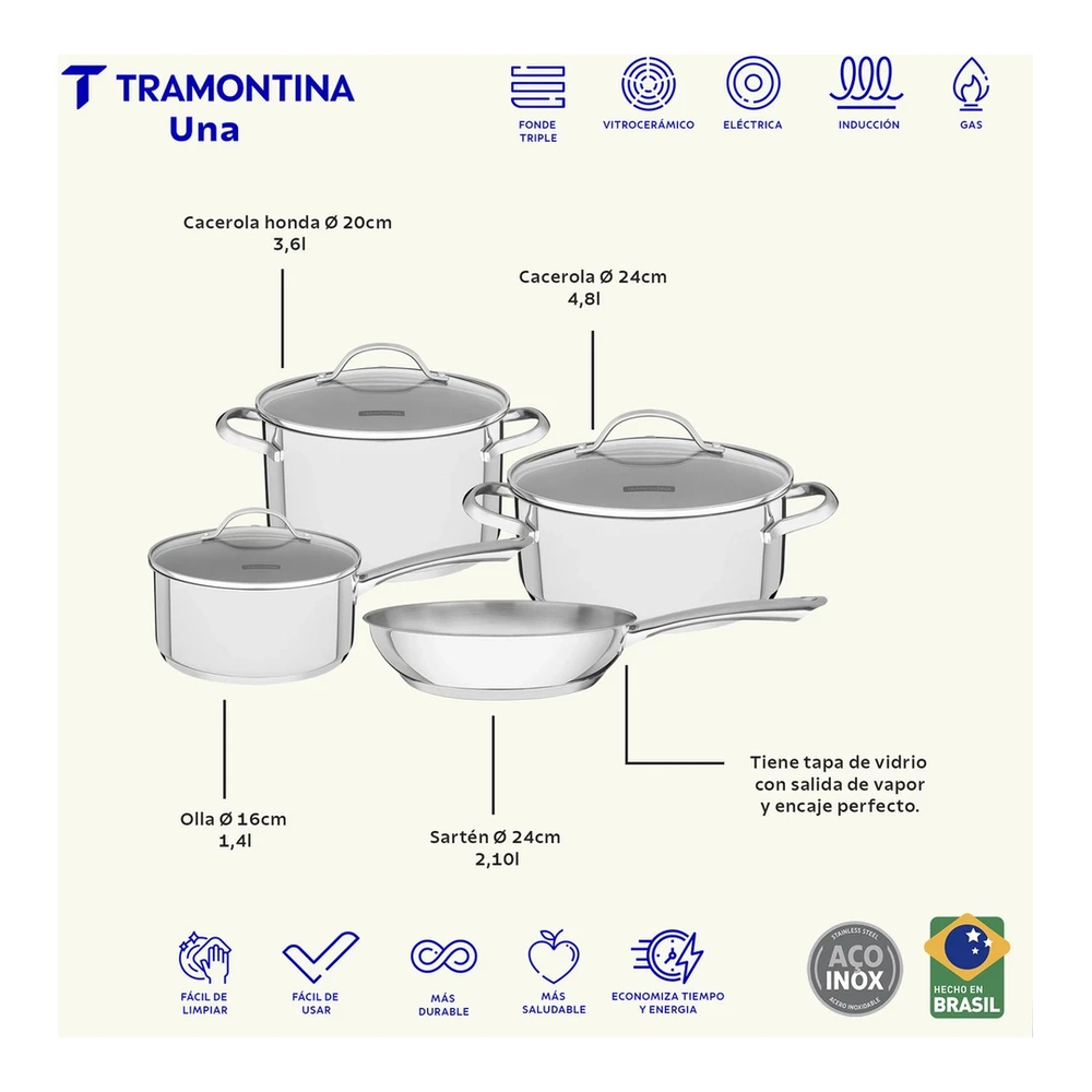 JUEGO DE COCINA 4PZAS  UNA TRAMONTINA T652803 4