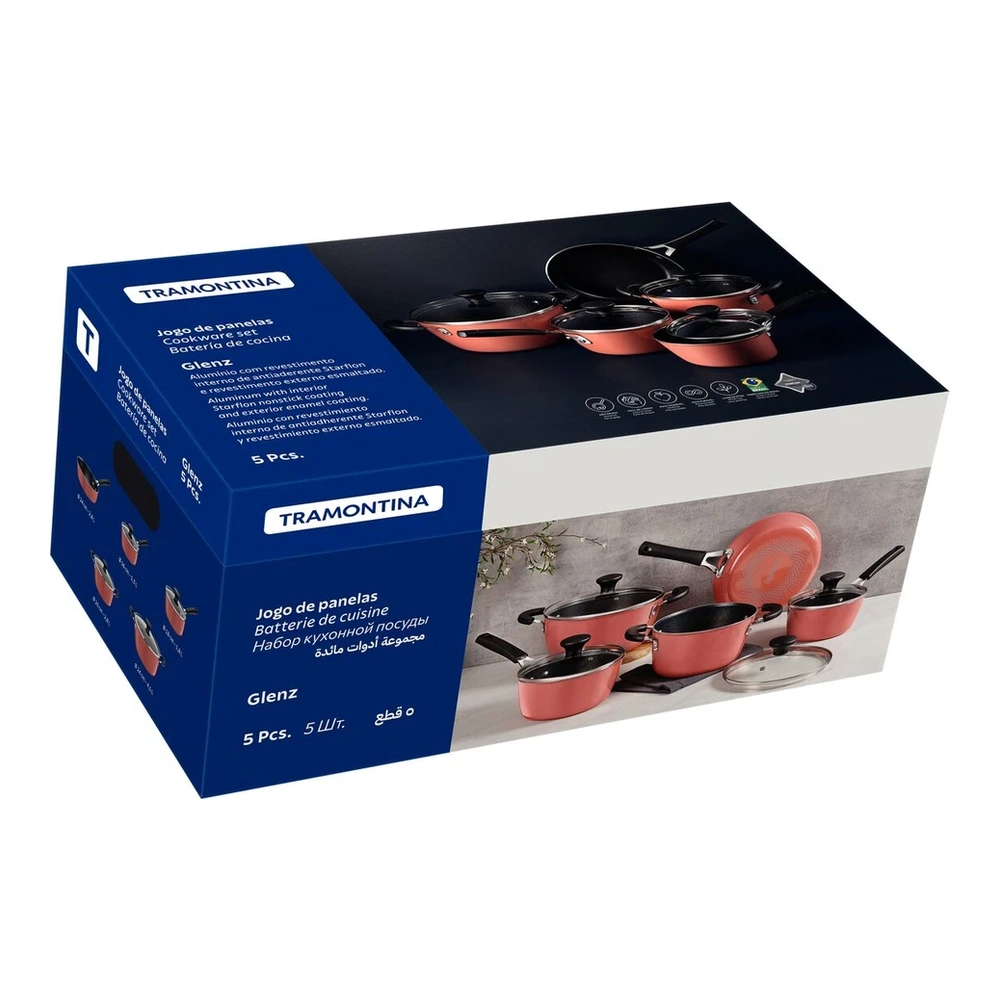 JUEGO DE COCINA 5 PZAS GLENZ TRAMONTINA T286993 5