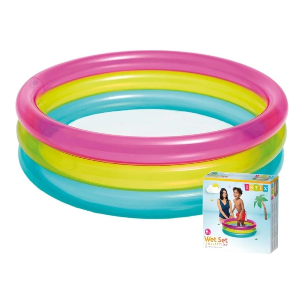 PISCINA INFLABLE REDONDA DE 3 ANILLOS INTEX 86X25CM - 63L I57104