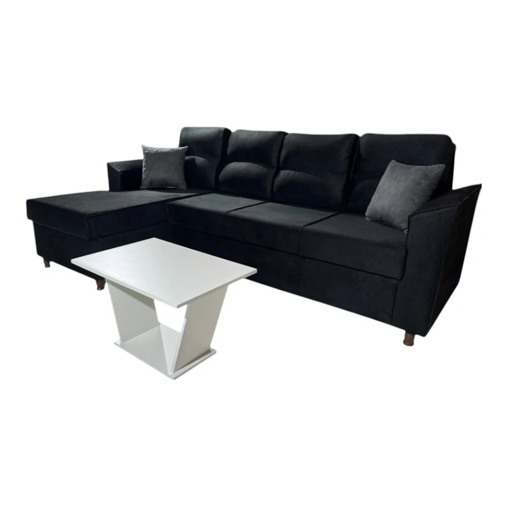 Sofá Unanime New San Lorenzo 3L + Chaise Negro