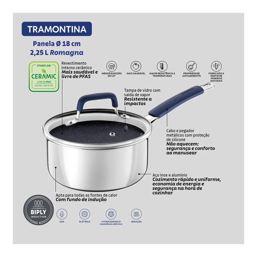 OLLA 18CM ROMAGNA TRAMONTINA T287432 5