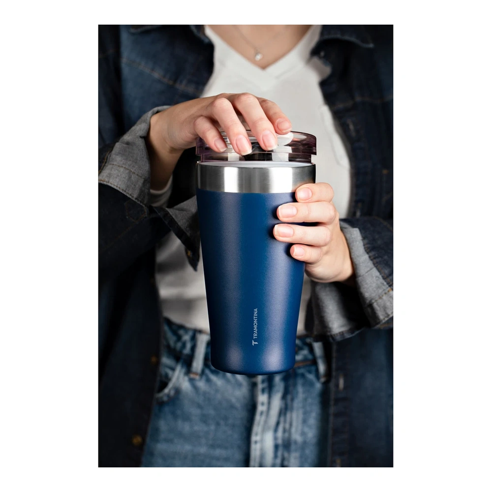 VASO TERMICO CON TAPA - AZULUL TRAMONTINA T61646B 5
