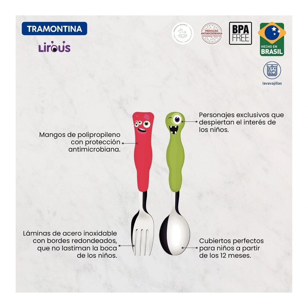 JUEGO  CUBIERTOS INFANTIL 2PZAS LIROUS TRAMONTINA T23797E 3