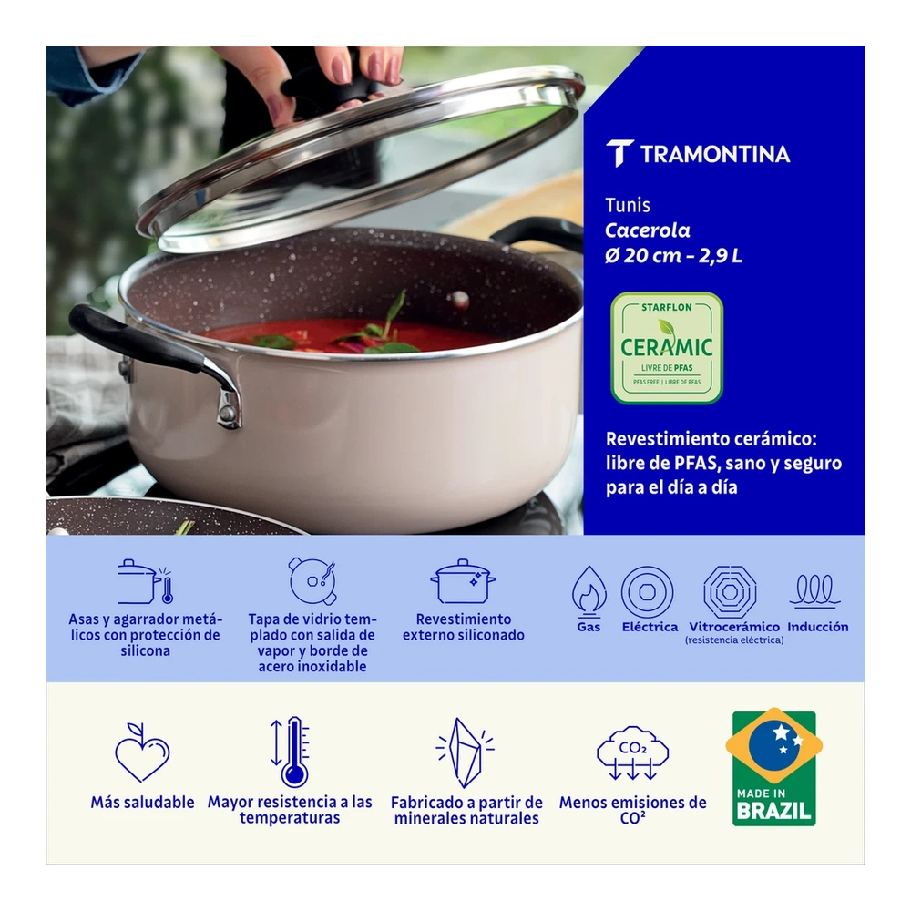CACEROLA 20CM TUNIS TRAMONTINA T287225 3