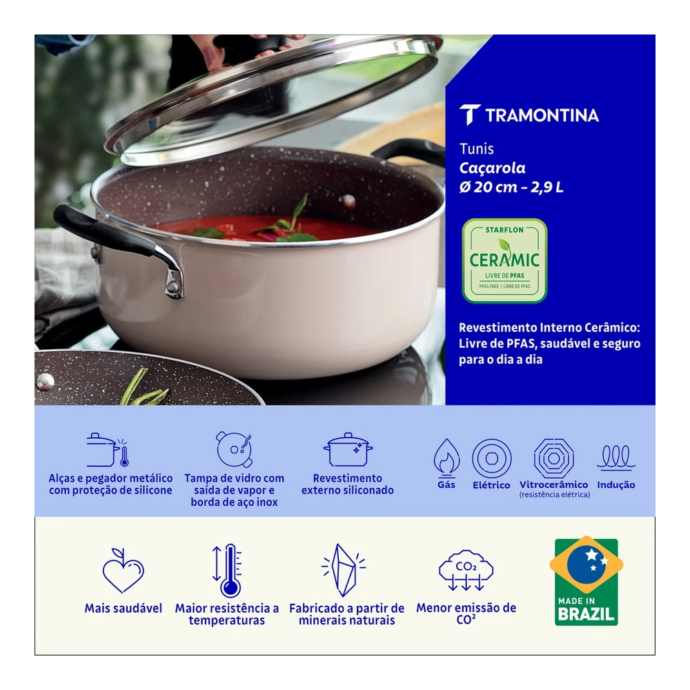 CACEROLA 20CM TUNIS TRAMONTINA T287225 5