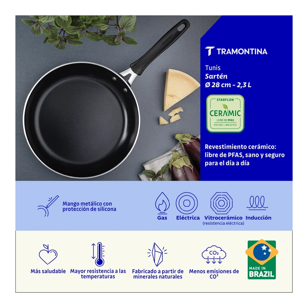 SARTEN 28CM AZULUL TUNIS TRAMONTINA T287203 3