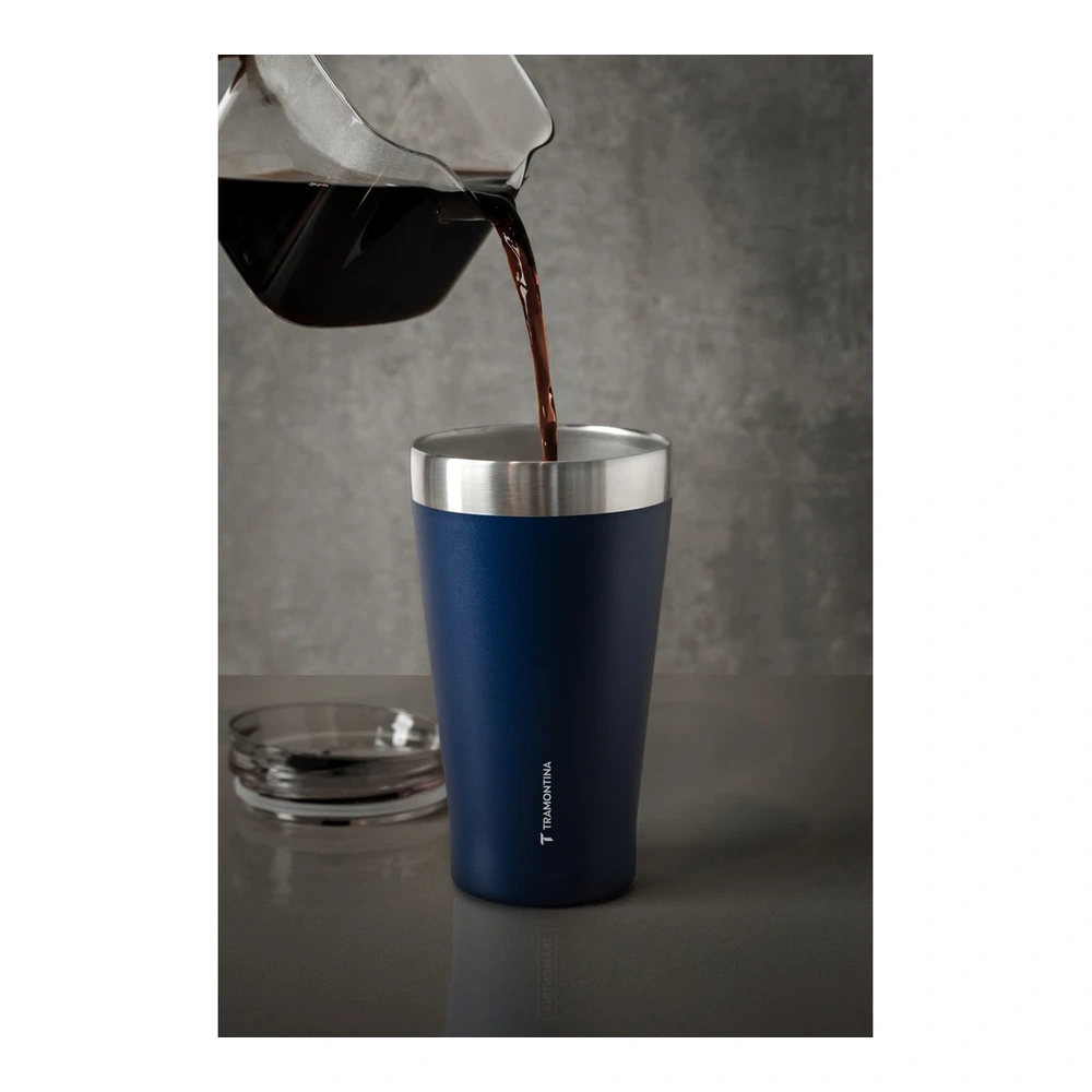 VASO TERMICO CON TAPA - AZULUL TRAMONTINA T61646B 4