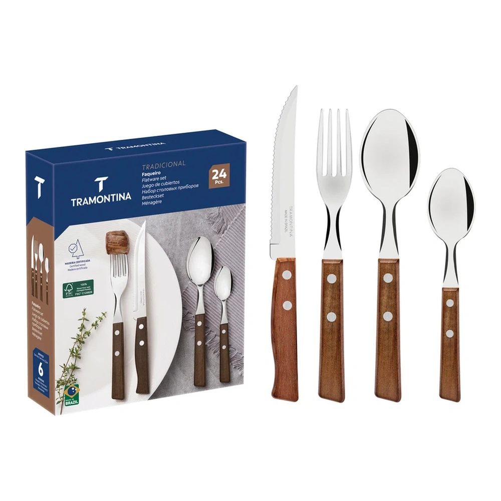 JUEGO CUBIERTOS 24 PZAS TRADICIONAL TRAMONTINA T22299C