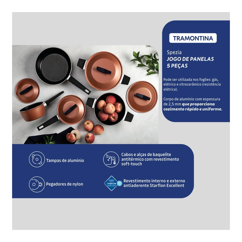 JUEGO DE COCINA 5 PZAS SPEZIA TRAMONTINA T283995 4