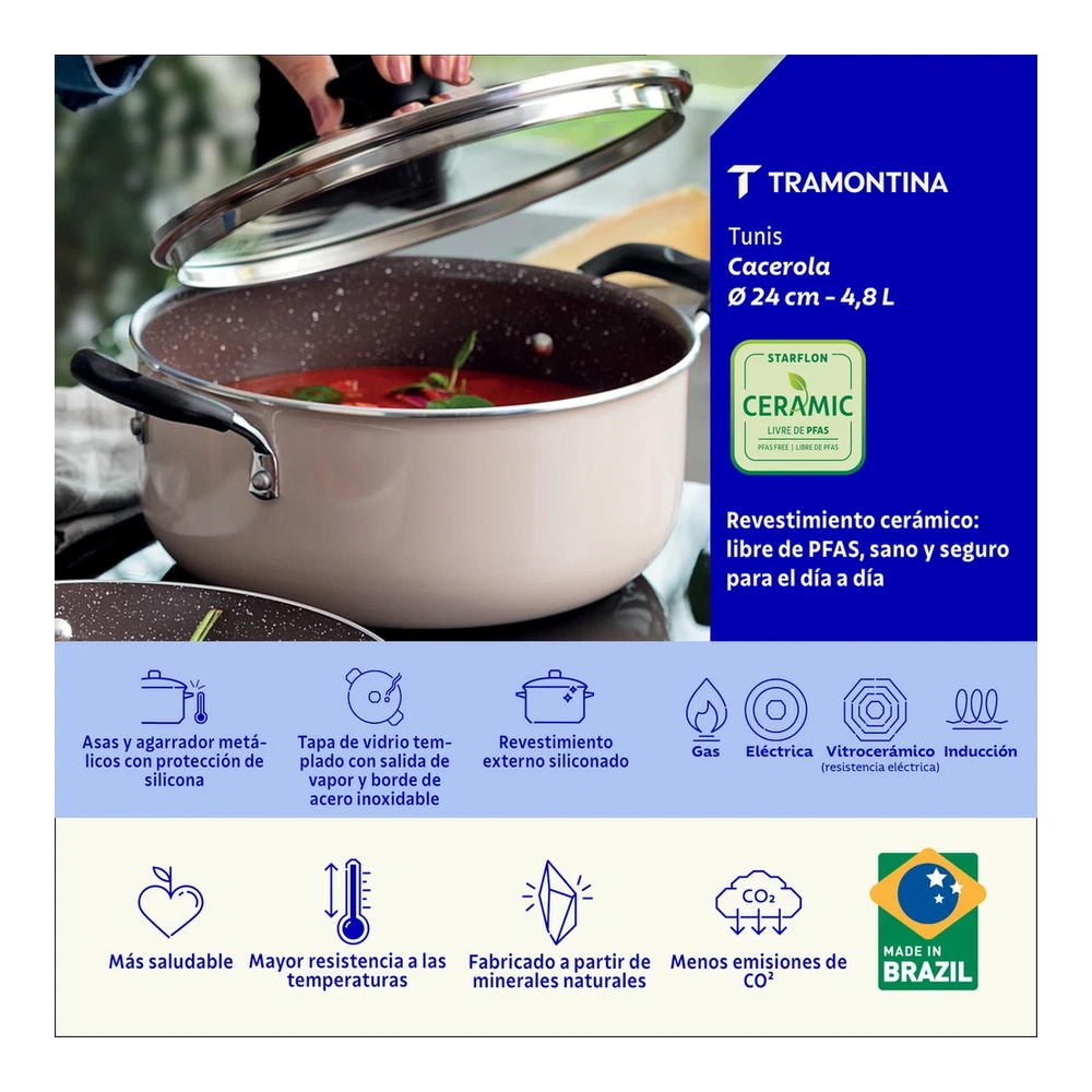 CACEROLA 24CM TUNIS TRAMONTINA T287226 3