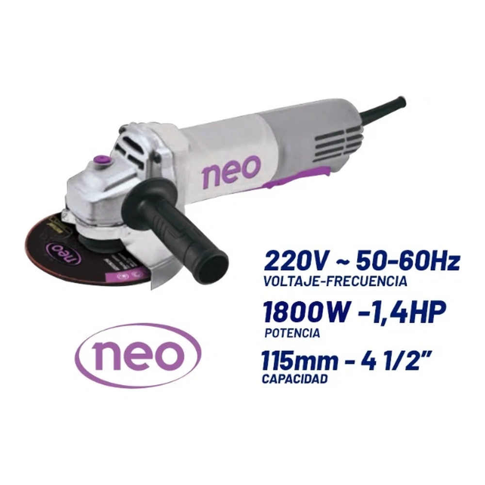 AMOLADORA ANGULAR 115MM 1050W NEO