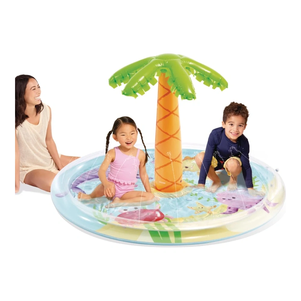 PISCINA ISLA CON PALMERA LANZA CHORROS 173X104 CM DE 166 LITROS I56433