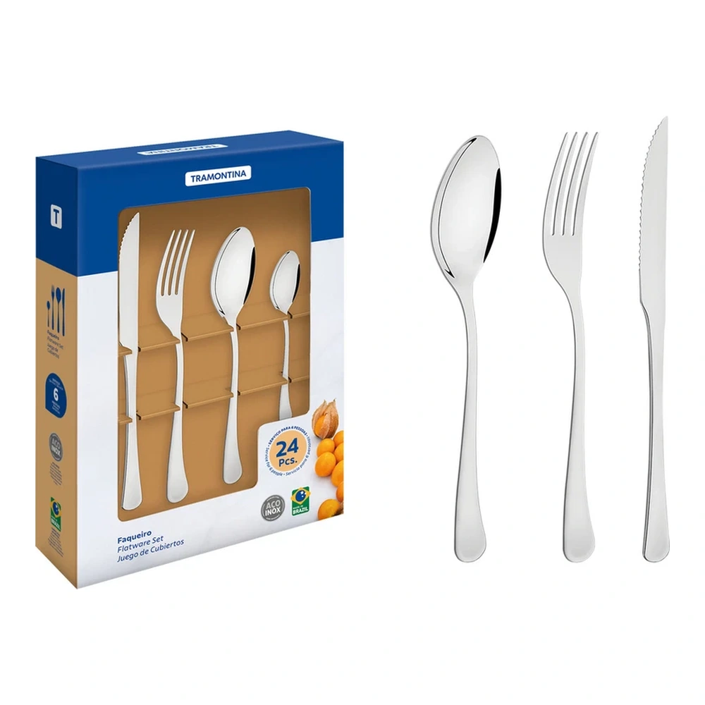 JUEGO DE CUBIERTOS 24PZAS TRAMONTINA T669451
