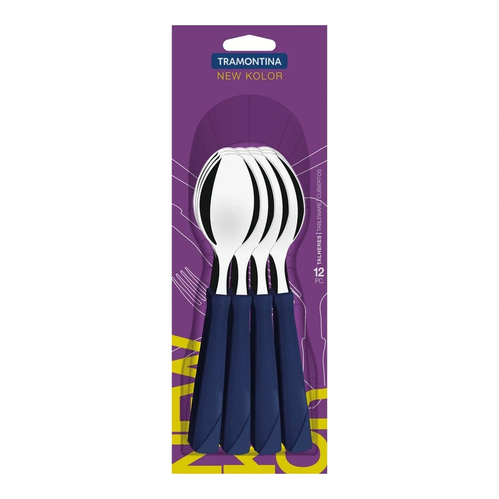 JUEGO  CUCHARAS MESA 12PZAS NE KOLOR TRAMONTINA T231632 3